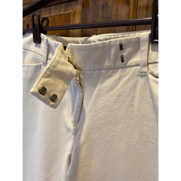 Talbots Signature Straight Pants Size 8 Cream 92% Cotton 8% Spandex Pockets - Picture 5 of 12